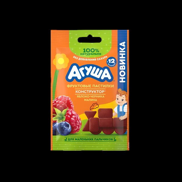 Агуша Фруктовые пастилки «Яблоко-Черника-Малина» 12гр