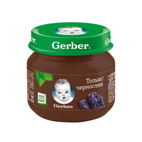 Gerber Пюре 80г Чернослив б\с с 4мес