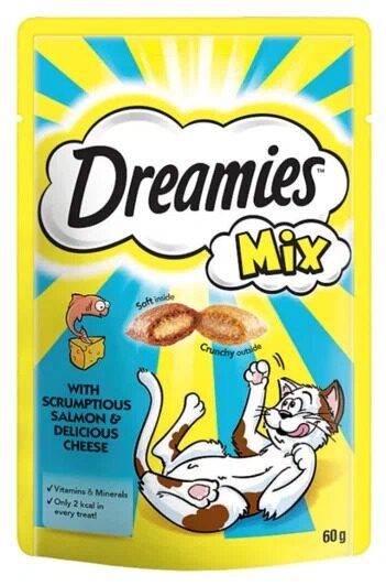 Dreamies Микс лакм лосось сыр 60г