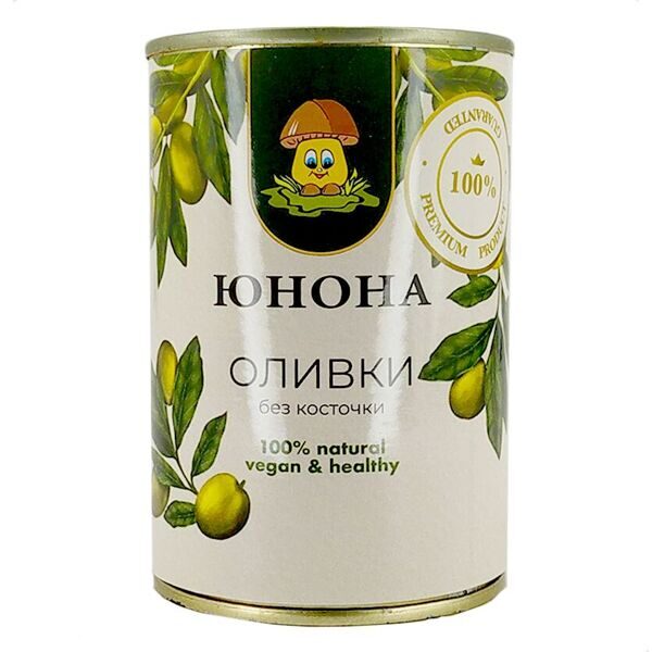 Оливки в заливке без косточки 350г ст/б Юнона