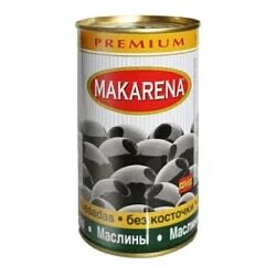 Оливки Makarena Premium черн.без кост.425мл
