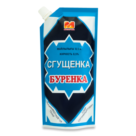 Продукт растительно-молочный сгущенный с сахаром "Сгущенка Буренка" 8,5% СТ ТОО, Doy Pack, 250гр