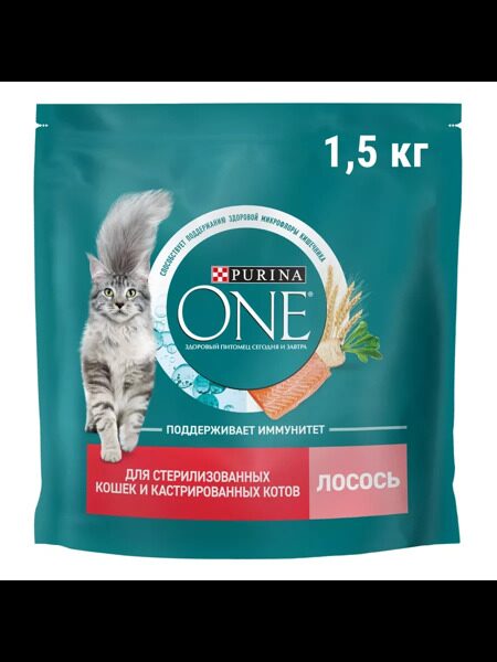 PURINA ONE для  Стерилизованных кошек Лосось Пшеница 1,5кг
