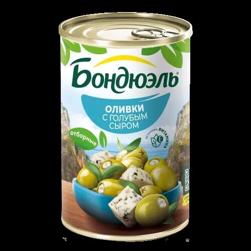 Оливки Бондюэль 314г С Голубым Сыром