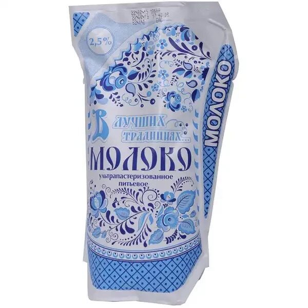 Молоко ультрапастеризованное жирность 2,5% кувшин 0,9 л "В лучших традициях"