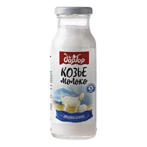 Молоко ДАР ГОР козье, ультрапастеризованное м.д.ж от 3,4% до 4,8% 0,2л