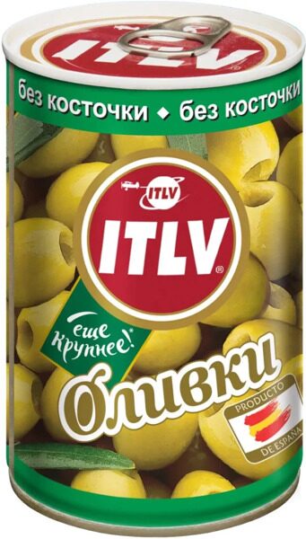Оливки ITLV зел. целые ж/б 300 г.