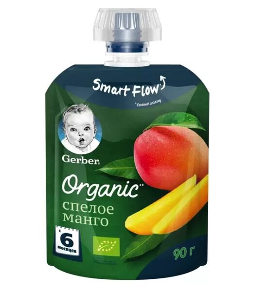 GERBER пюре Спелое манго пауч 90г