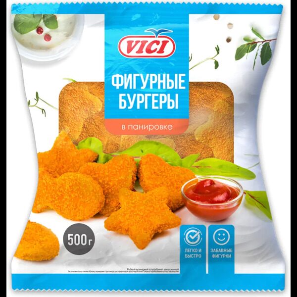 Фигурные Рыбные Бургеры 1кг Vici