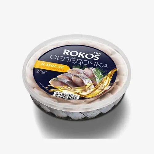 "Селедочка классическая в масле" 180 г, ТМ ROKOS FISH¶